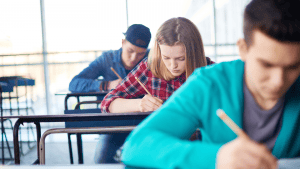 Students sitting their exams